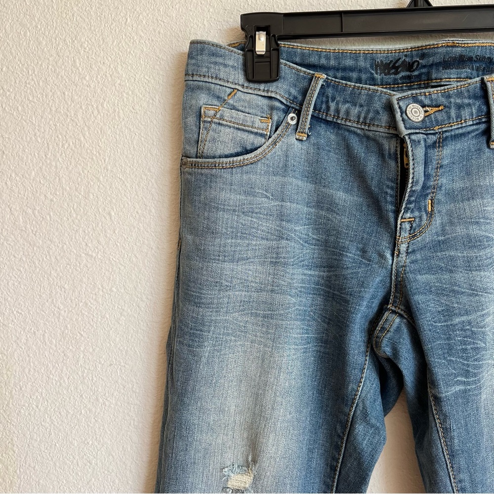 Mossimo Low Rise Skinny Ankle Distressed Knee Jeans - Picture 4 of 4